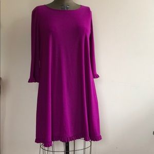 Nik + Nash Purple Ruffle Hem Shift Dress